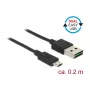USB-Kabel DeLOCK 84804 USB 2.0 0,2 m USB A Micro-USB B Schwarz