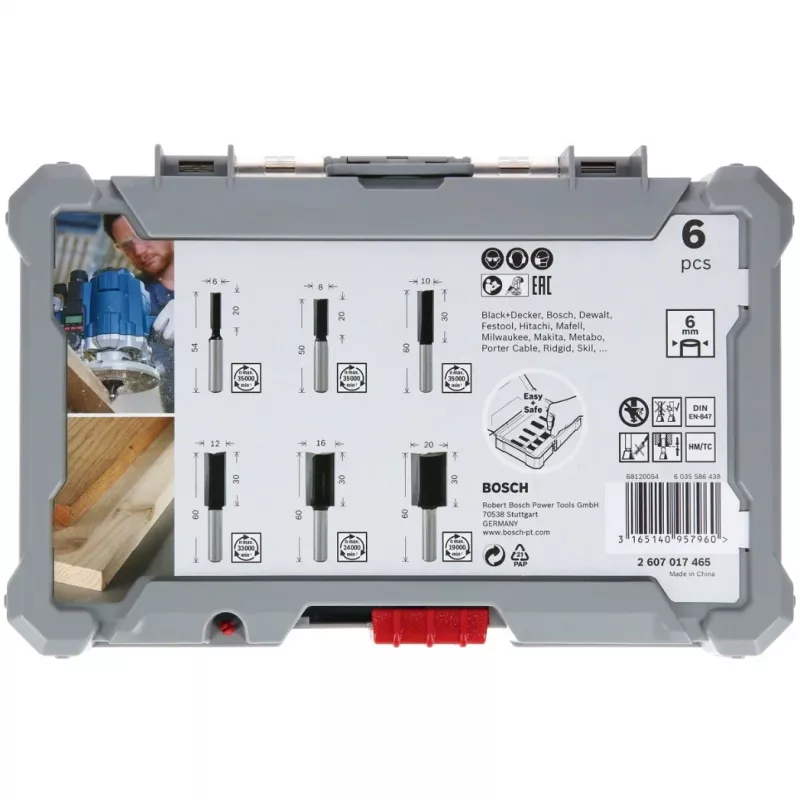 Bosch 2607017466 Nutfräser-Set, 6-teilig