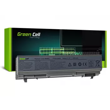 Laptop-Akku Green Cell DE09 für DELL Latitude E6400 E6410 E6500, Li‑Ion 4400 mAh, 11,1 V, 6 Zellen, silber