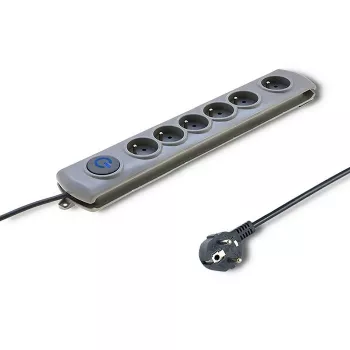 Überspannungsschutz Qoltec 50166 Grau 6 AC-Steckdosen 230V 3m