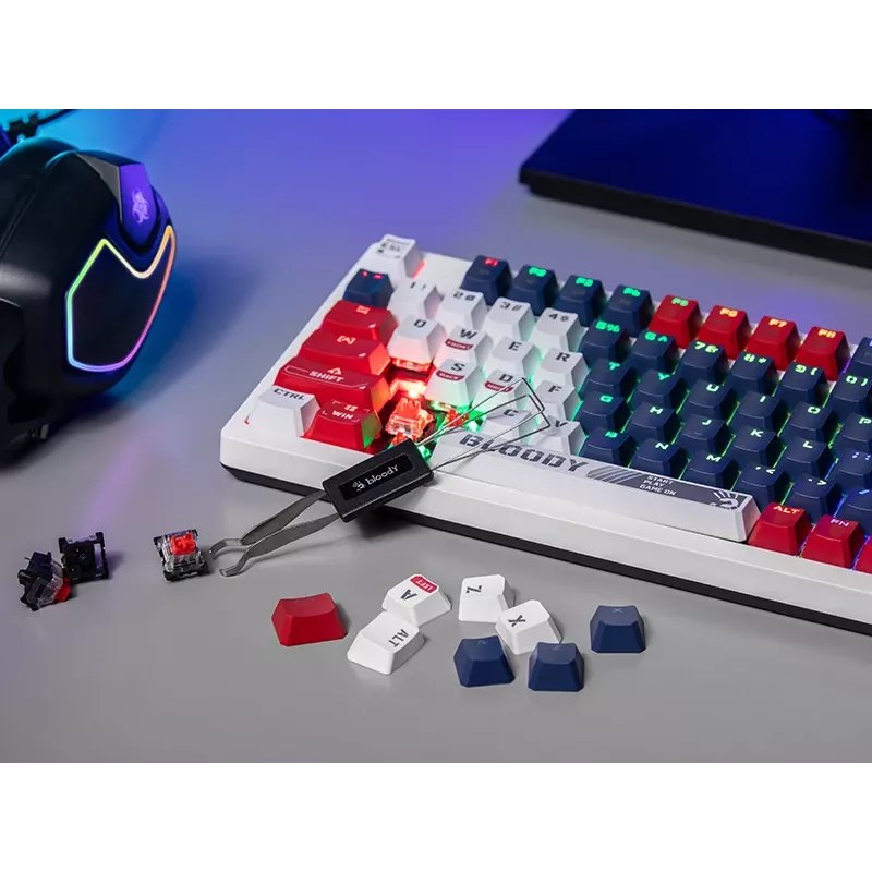A4Tech Bloody S98 mechanische Gaming-Tastatur, USB, Sports Navy, BLMS Red Plus Switches