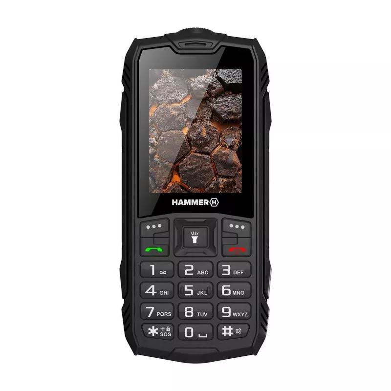 Hammer ROCK LTE robustes Mobiltelefon 48 MB RAM 128 MB, 2,4" IPS, Dual-SIM, 3G, IP68, 2 MP, 3000 mAh, Schwarz