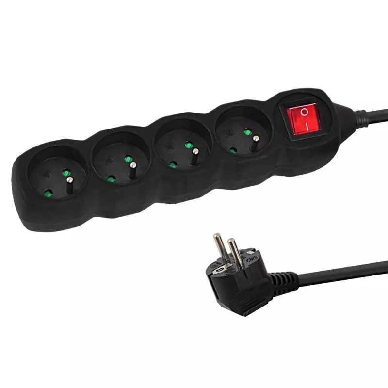 Stromverlängerungskabel ESPERANZA ELK212K — 1,5 m Kabel, 4 Typ-E-Steckdosen, Innenbereich, schwarz