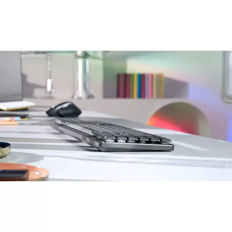 Logitech MX Mechanical Tastatur, Büro, RF Wireless, Bluetooth, QWERTY US International, Graphitgrau