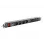 Lanberg PDU-04E04I-0200-BK 1HE Rack-PDU, 4x Typ E + 4x IEC C13, 16 A, 2 m, Schwarz