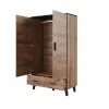 Cama Meble LOTTA 2D2D Kleiderschrank, Eiche Wotan + Schwarz matt