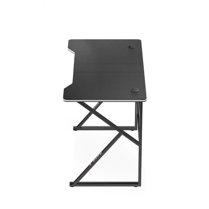 Gaming-Schreibtisch huzaro Hero 1.6 Schwarz — gerader Tisch aus MDF/Carbon 1200×600×750 mm, Metallgestell