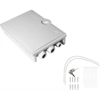 Helos 372088 FTTH-Hausanschlussbox, max. 24 Fasern, 6x LC/QD oder SC/DX