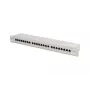 DIGITUS DN-91624S 24-Port Cat6 geschirmtes Patchpanel, 1 HE 19 Zoll, Grau
