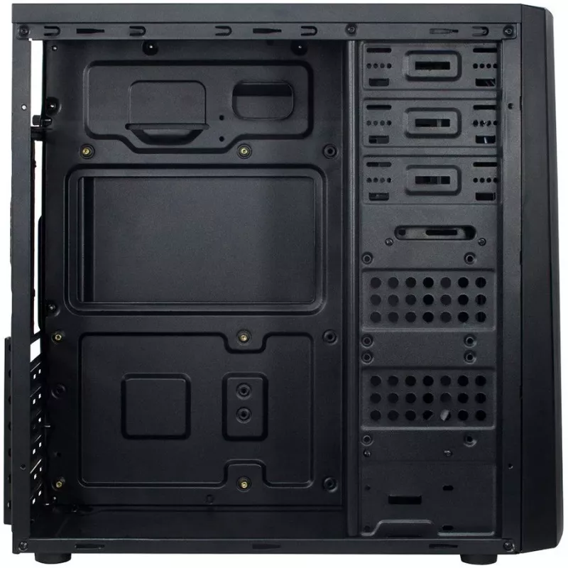 Chassis INTER-TECH B-42 Black Midi Tower, ATX, 2xUSB2.0, Blue LED strip, PSU optional