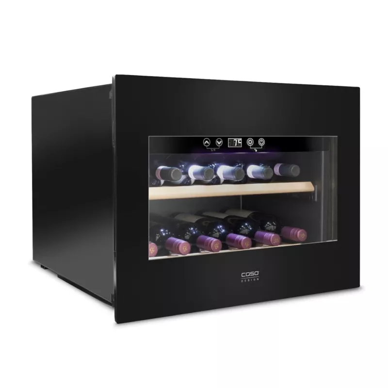 Einbau-Weinkühlschrank Caso WineDeluxe E 18 — 18 Flaschen, Höhe 46 cm, schwarz, Energieklasse G