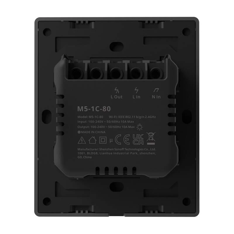 Wandschalter Sonoff M5-1C-80 Wi‑Fi – einpoliger intelligenter Schalter für den Unterputzeinbau, 1 Kanal