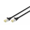 Digitus Professional - Patchkabel - RJ-45 (M) zu RJ-45 (M) - 25 cm - SFTP - CAT 6a - halogenfrei, vergossen - Schwarz (DK-1644-A-0025/BL)