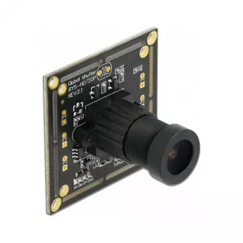 Delock 96397 USB 2.0 Kameramodul, 0,92 MP, Global Shutter, 36° Festfokus, Schwarz/Weiß