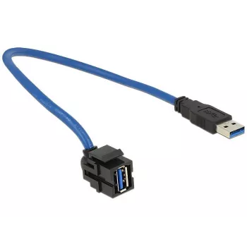 Delock 86375 Keystone-Modul USB 5 Gbps, Typ-A Buchse 250° auf Typ-A Stecker, 0,5 m Kabel