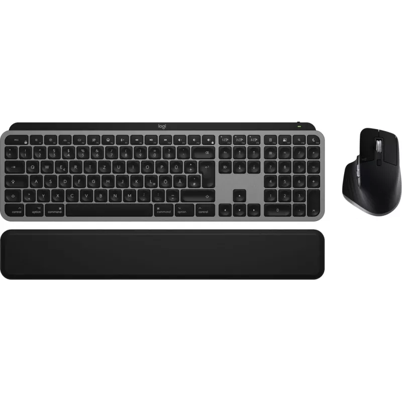 Logitech MX Keys S Combo für Mac, kabellos, DE-Layout Tastatur und Maus-Set, macOS-optimierte Tasten und Funktionen