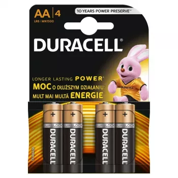 Duracell Basic AA/LR6 Alkaline-Batterien, 4 Stück