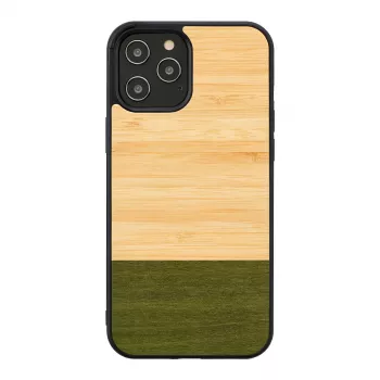 Schutzhülle Man and Wood für iPhone 12 / 12 Pro — Bambuswald Schwarz