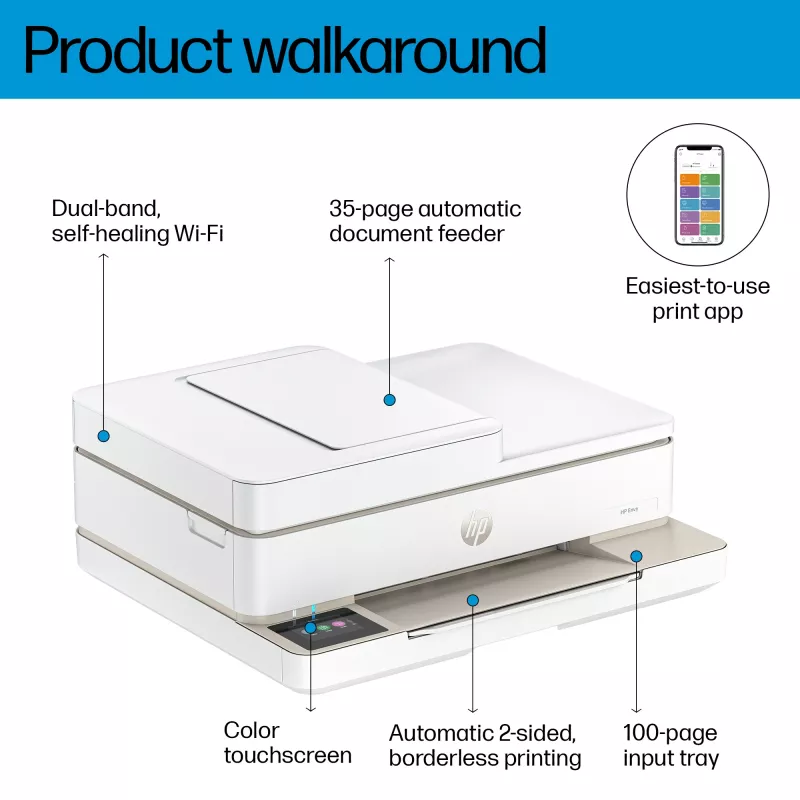 HP ENVY 6520e kabelloser All-in-One-Farbdrucker, Instant Ink; Fotodruck