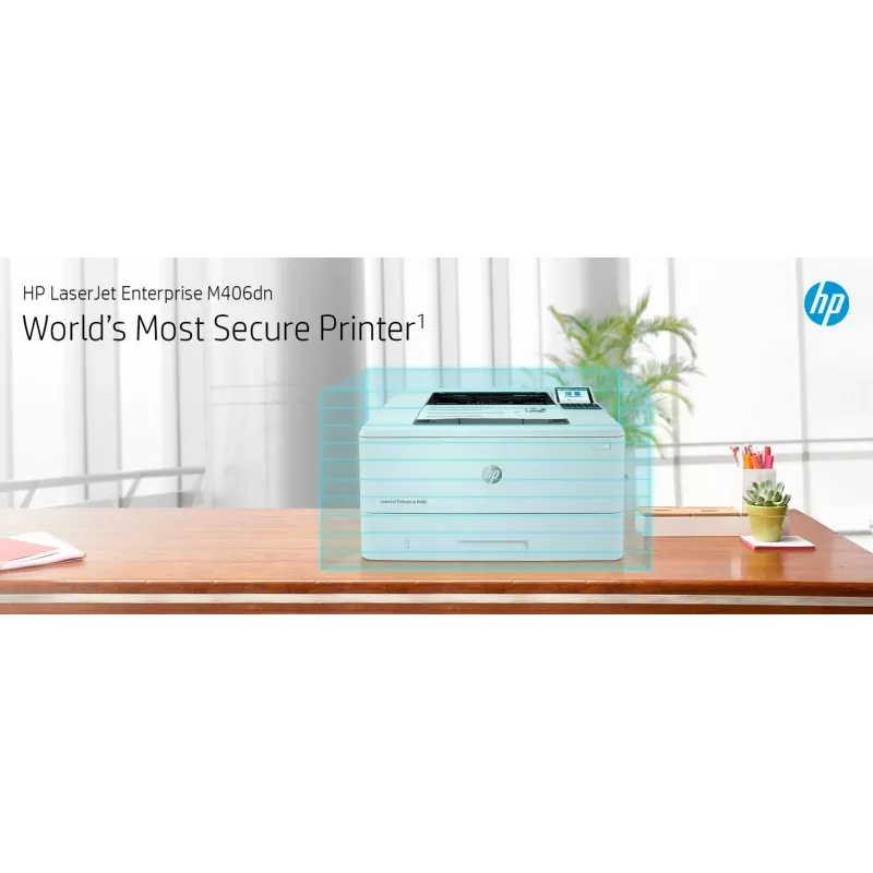 HP LaserJet Enterprise M406dn, Laser, 1200 x 1200 DPI, A4, 38 ppm, Duplexdruck, Netzwerkbereit