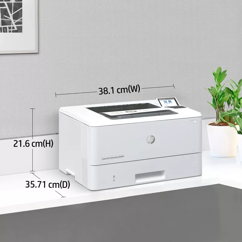 HP LaserJet Enterprise M406dn, Laser, 1200 x 1200 DPI, A4, 38 ppm, Duplexdruck, Netzwerkbereit