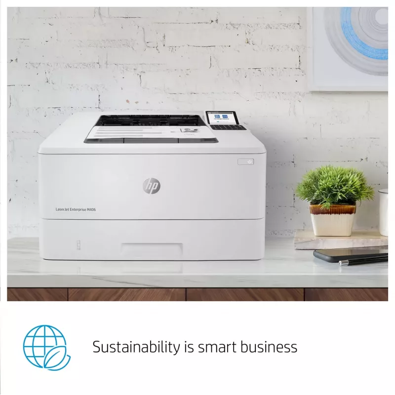HP LaserJet Enterprise M406dn, Laser, 1200 x 1200 DPI, A4, 38 ppm, Duplexdruck, Netzwerkbereit