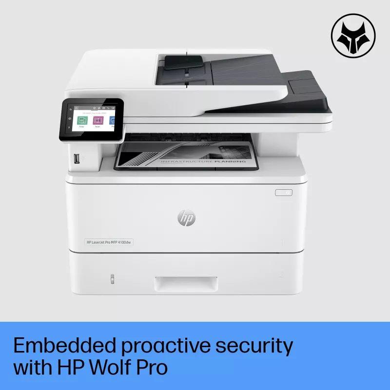 HP LaserJet Pro MFP 4102dw Drucker, Laser, Monodruck, 1200 x 1200 DPI, A4, Direktdruck, Weiß