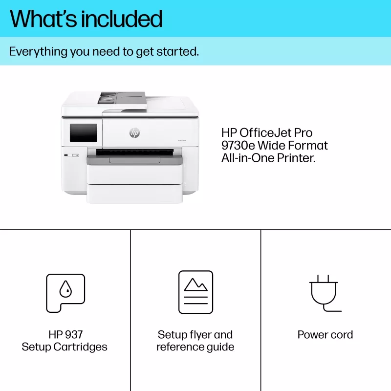 HP OfficeJet Pro 9730e kabelloser All-in-One-Farbdrucker, Instant Ink; beidseitiger Druck