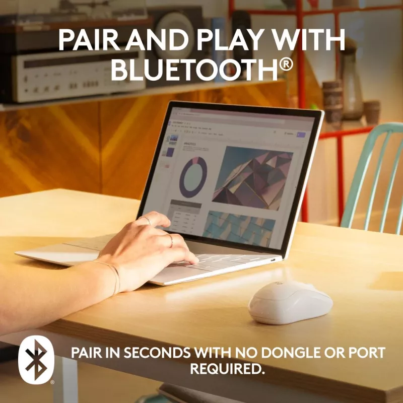 Logitech M240 Silent kabellose Bluetooth-Maus, Weiß