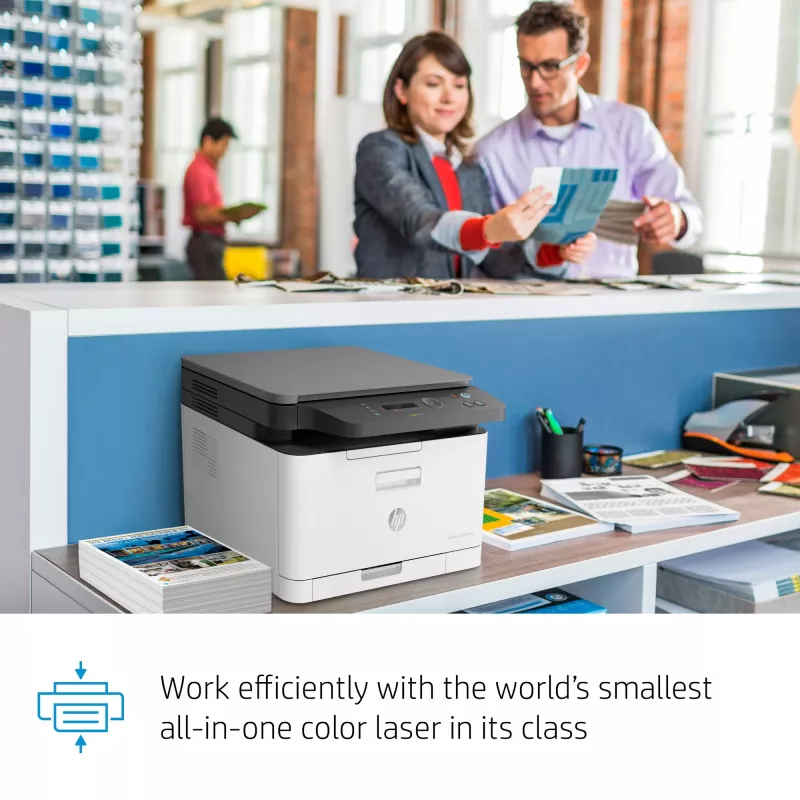 Multifunktions-Laserdrucker HP Color Laser MFP 178nw — Farbdruck, A4, 18 Seiten/min (S/W), Wi‑Fi, Ethernet, Duplex-Scan
