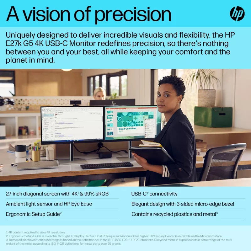 Monitor HP E-Series E27k G5 27 Zoll 4K Ultra HD LCD 3840 x 2160