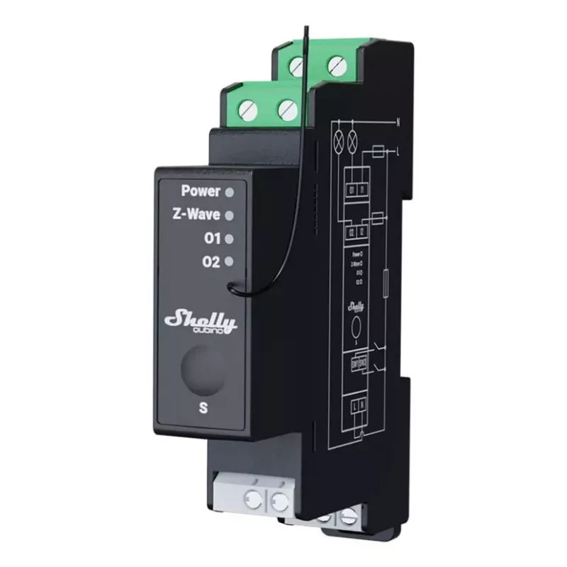 Hutschienen-Relais Wave Pro 2PM max. 25A 1-phasig 2x 16A mit Messfunktion Z-Wave