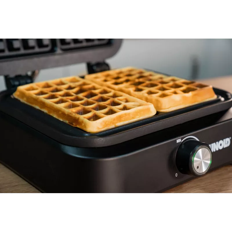 Waffeleisen Unold Belgisches Waffeleisen Brüssel 2 Waffeln Rechteckig Schwarz 1500 W