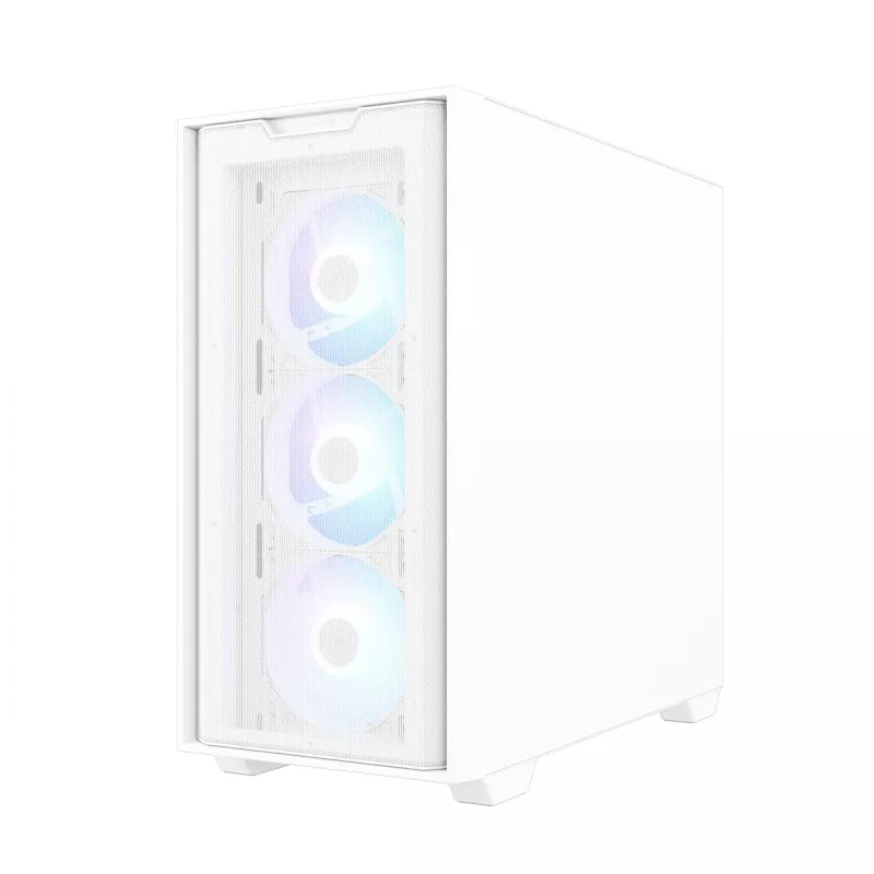 PC-Gehäuse ASUS A21 PLUS Micro ATX weiß — unterstützt Micro ATX/Mini-ITX, 3x120mm Frontlüfter, 1x120mm Hecklüfter, 360mm Frontradiator, GPU bis 380 mm