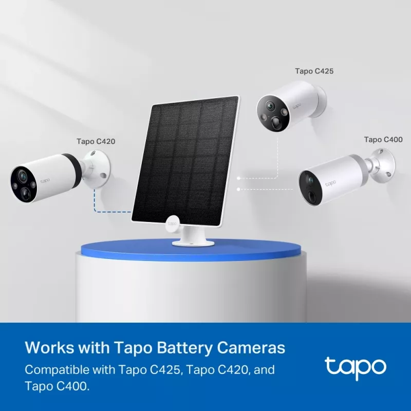 TP-Link Tapo Solarpanel, 4,5 W, 5,2 V, 0 - 360°, IP65, Micro-USB, Tapo C425, Tapo C420, Tapo C400