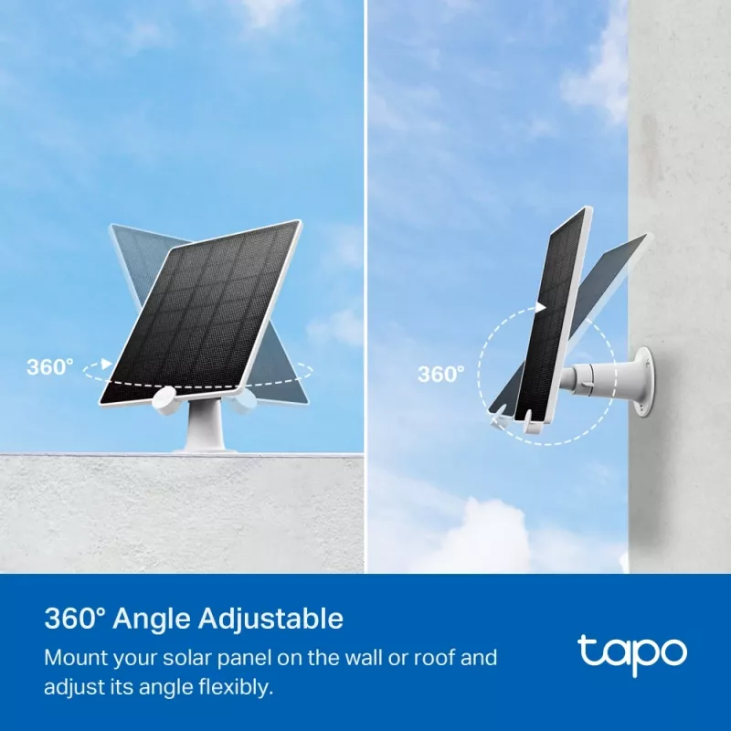 TP-Link Tapo Solarpanel, 4,5 W, 5,2 V, 0 - 360°, IP65, Micro-USB, Tapo C425, Tapo C420, Tapo C400
