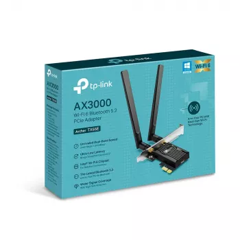 TP-Link Archer AX3000 Wi-Fi 6 Bluetooth 5.2 PCIe Adapter, Wireless, PCI Express, WLAN / Bluetooth, Wi-Fi 6 (802.11ax), 2402 Mbit/s, Schwarz