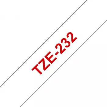 Etikettenband Brother TZE-232 Rot auf Weiß
