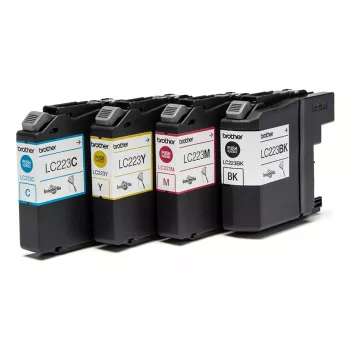 Brother Genuine LC223VALBP Tintenpatronen-Multipack, Schwarz, Cyan, Magenta, Gelb, 4 St., 550 Seiten, 550 Seiten, Multipack