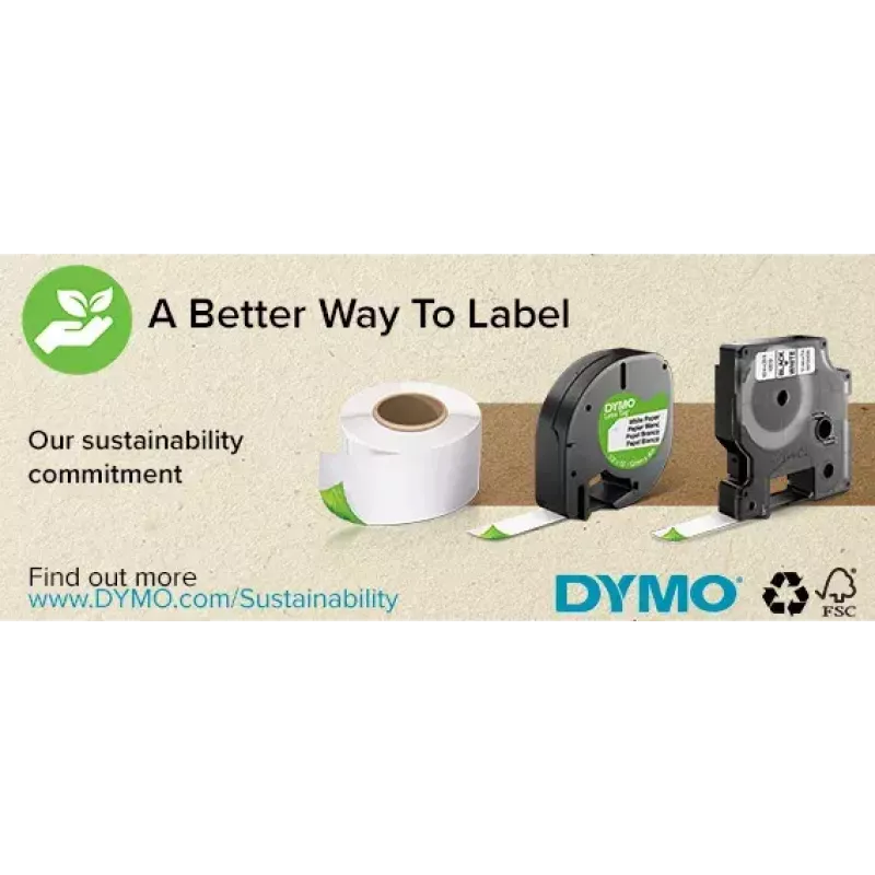 Label Tape DYMO D1 Durable Schwarz auf Weiß 12 mm