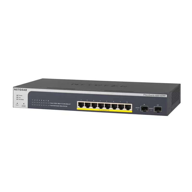 NETGEAR GS510TPP Managed L2/L3/L4 Gigabit Ethernet (10/100/1000) Power over Ethernet (PoE) Schwarz