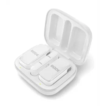 Clip-on-Mikrofon RØDE Wireless Micro — kabelloses USB-Lavalier, 20–20000 Hz, 24-Bit, 100 m Reichweite, weiß