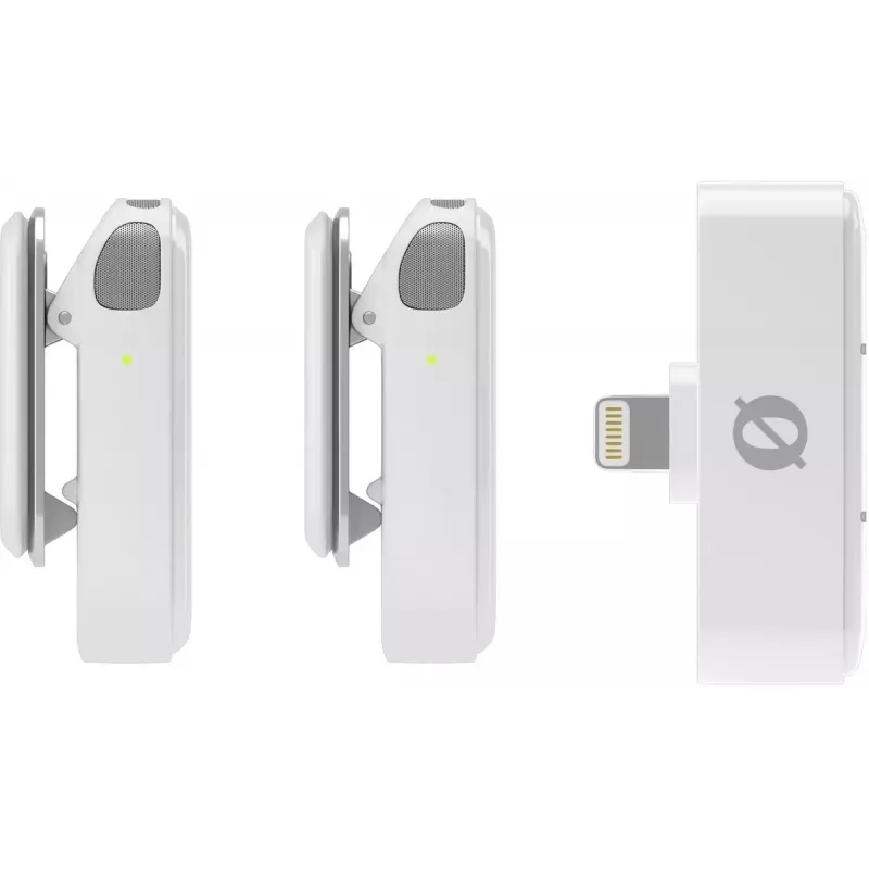Drahtloses Mikrofonsystem Rode Wireless Micro Lightning – omnidirektional, 48 kHz/24-Bit, 7 h Akku, 100 m Reichweite, weiß