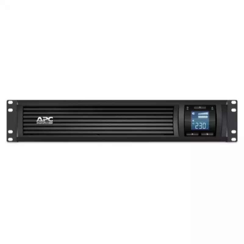 APC Smart-UPS C, Line Interactive, 3kVA, Rackmount 2U, 230V, 8x IEC C13+1x IEC C19 outlets, USB and Serial communication, AVR, Graphic LCD
