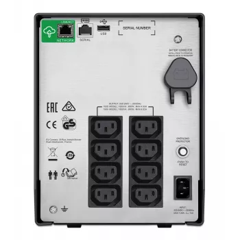 APC Smart-UPS SMC1500IC - 8x C13, USB, SmartConnect, 1500VA, Line-Interactive, 1,5 kVA, 900 W, Sinus, 170 V, 300 V