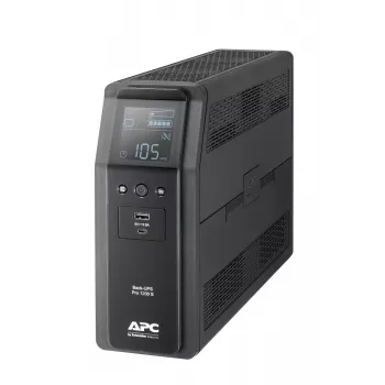 APC Back-UPS Pro, 1200VA/720W, Tower, 230V, 8x IEC C13 Steckdosen, Sinuswelle, AVR, USB Typ A + C Anschlüsse, LCD, Benutzeraustauschbare Batterie