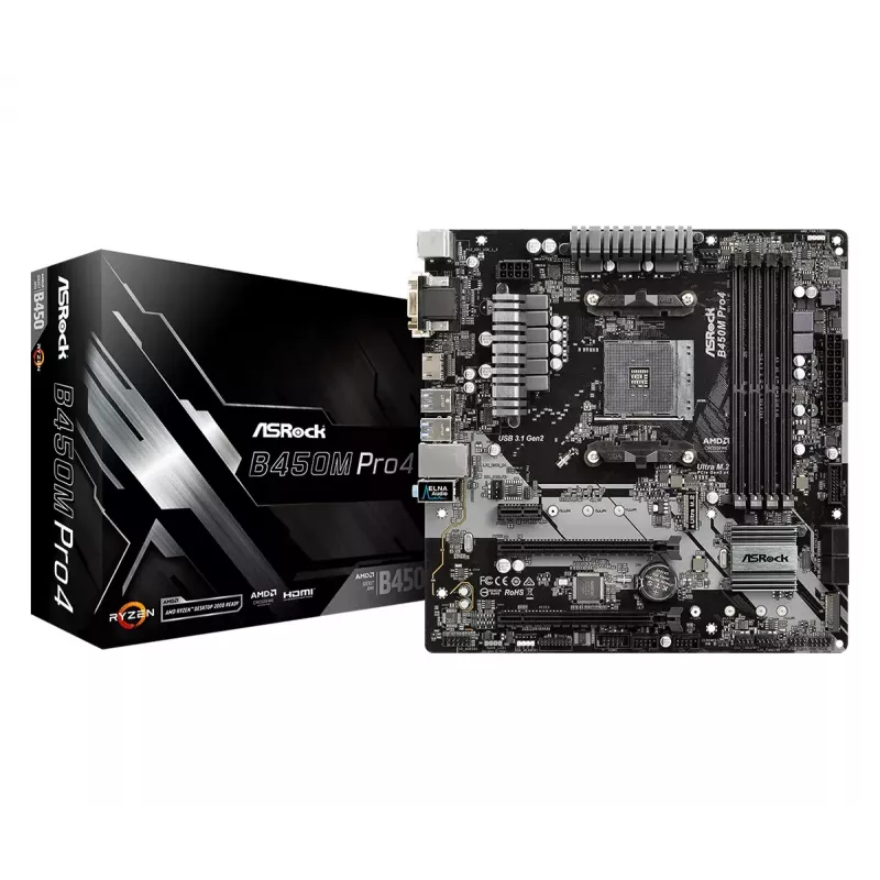 Motherboard ASRock B450M PRO4 AMD B450 Sockel AM4 micro ATX