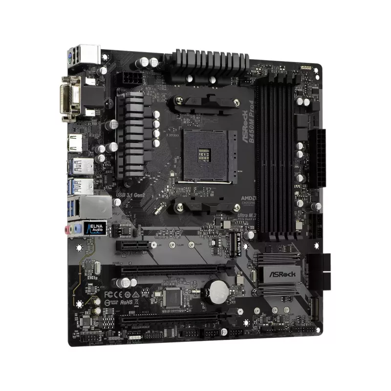 Motherboard ASRock B450M PRO4 AMD B450 Sockel AM4 micro ATX
