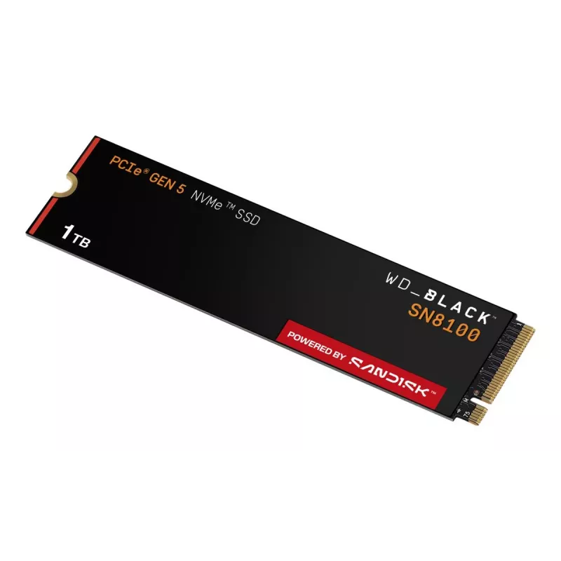SSD-Festplatte Western Digital 1 TB M.2 PCI Express 5.0 Schwarz SN8100