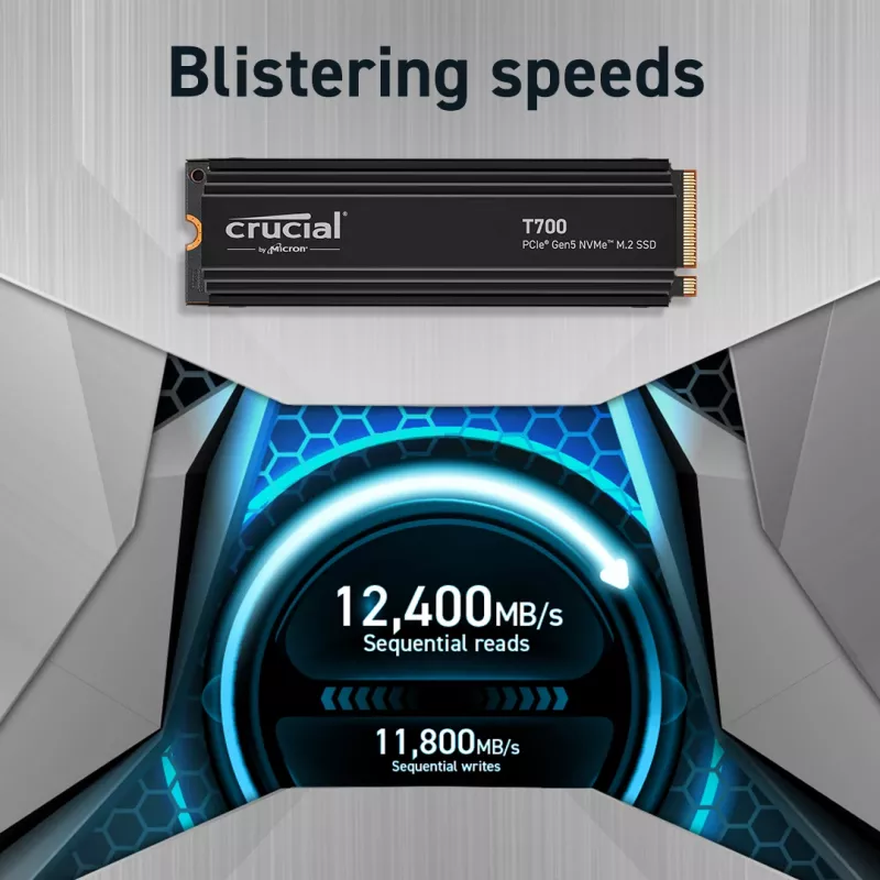 MICRON / CRUCIAL SSD - Crucial T700 - 2 TB - PCIe Gen5 x4 - M.2 2280 - Kühlkörper